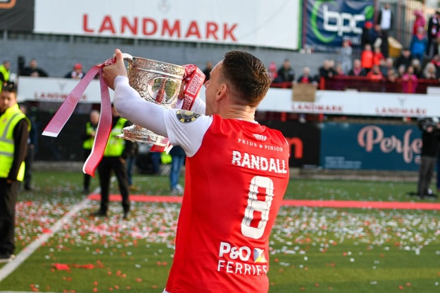 Mark Randall of Larne with the Gibson Cup.