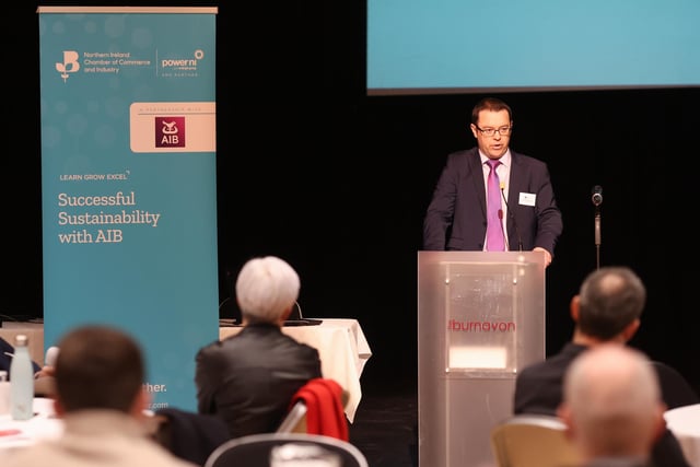 Seamus McGuckin, AIB addressed attendees at NI Chamber’s recent Successful Sustainability event.