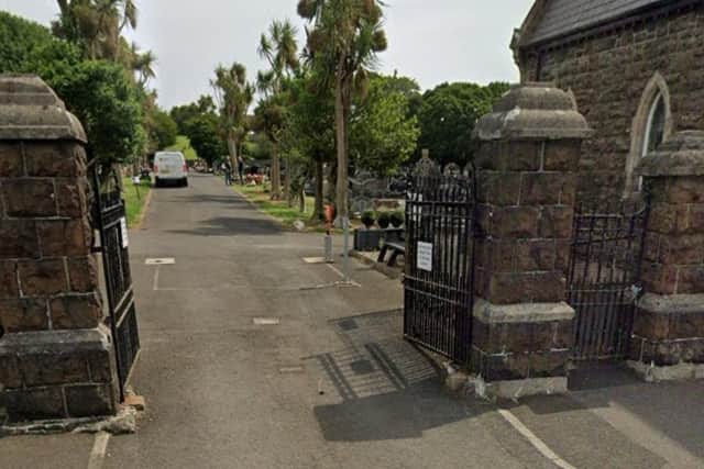 The entrance to Greenland Cemetery, Larne. Photo by: Google Maps