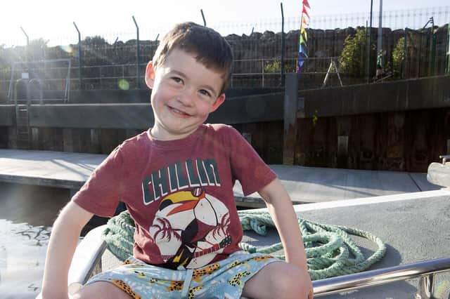 Elijah Crowther at the Blessing of the Boats at Ballycastle on Friday.