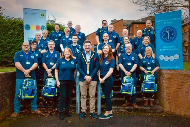Mid Down and Lisburn Community First Responders with Lisburn and Castlereagh Mayor Councillor Scott Carson