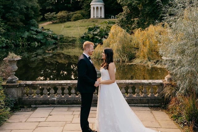 The beautiful wedding reception was held at nearby Hillsborough Castle and Gardens. Credit: Iain Irwin Photography