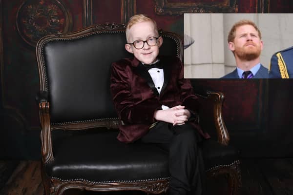 Blake from Tandragee, County Armagh, who is off to a star-studded ceremony in London on 7th September where he will receive a WellChild Award for his resilience, positive spirit and determination to live life to the full despite having a complex and incredibly rare genetic condition and spending months at a time in hospital. Insert Prince Harry who will be attending the awards ceremony (photo courtesy of Getty Images)