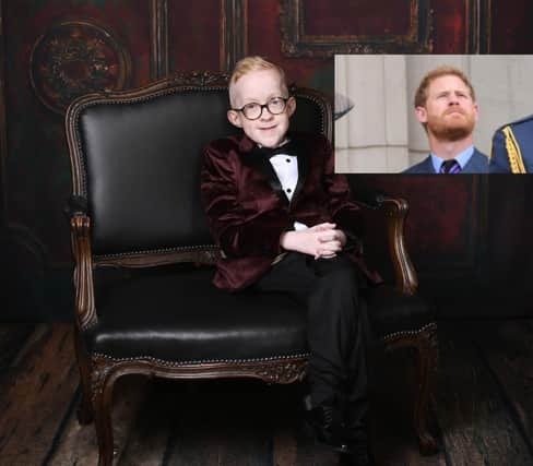 Blake from Tandragee, County Armagh, who is off to a star-studded ceremony in London on 7th September where he will receive a WellChild Award for his resilience, positive spirit and determination to live life to the full despite having a complex and incredibly rare genetic condition and spending months at a time in hospital. Insert Prince Harry who will be attending the awards ceremony (photo courtesy of Getty Images)