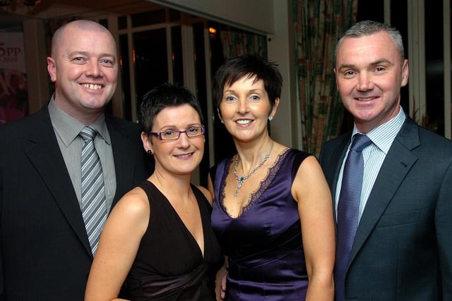 Robert and Donna Gavin and Sharon and Paul McGroggan had a smile for the camera at the Newbridge GFC annual presentation dinner held in the Elk in February 2010.