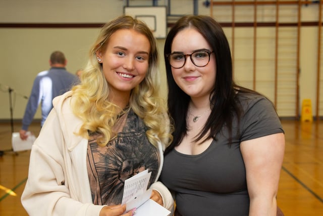 Celebrating GCSE results at Ulidia Integrated College.