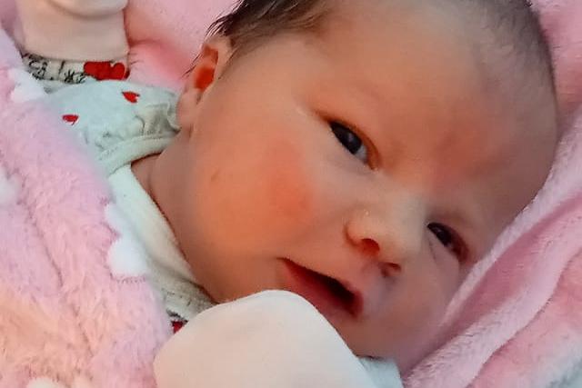 Baby Leasha born on January 4 in Antrim Hospital. Picture: Lucy Campbell