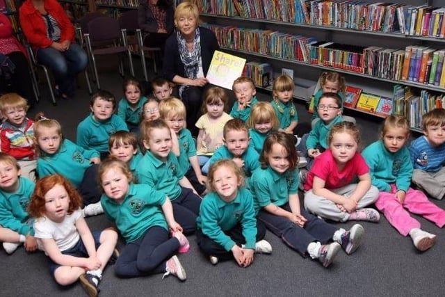 Rosemary Hope of Glengormley Library held a special story morning for the children from Glengormley Integrated Primary School Playgroup in 2012.