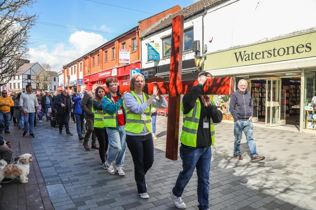 A Walk of Witness was held in Lisburn City Centre on Good Friday.  Pic by Norman Briggs, rnbphotographyni