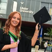 Graduate Saffron Montgomery pictured on graduation day at Ulster University's Coleraine campus. Picture: Arthur Allison / Pacemaker Press.