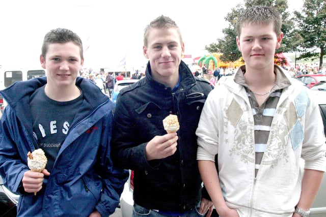 Phillip, Lee and David enjoy an ice-cream at the Lammas Fair back in 2007.