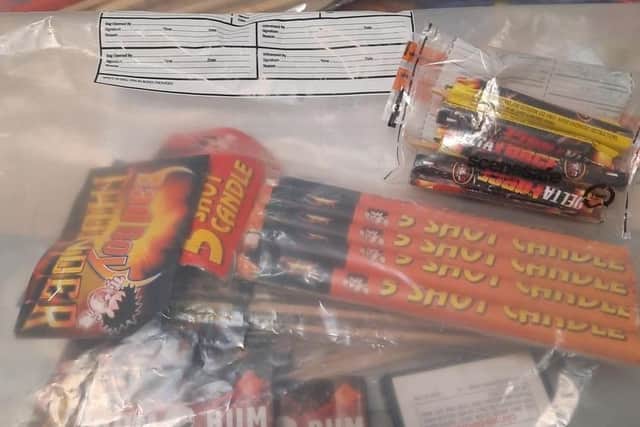 Police find fireworks during searches in the Portadown and Craigavon areas.