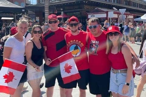 Celebrating Canada Day in Ottawa with the exchangees from Ireland, Scotland, Germany and Switzerland.