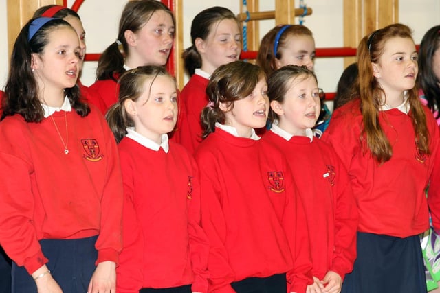 Ballymacward pupils performing in their school show in 2007