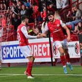 Lee Bonis opened the scoring for Larne. (Colm Lenaghan/Pacemaker Press).