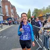South Eastern Trust Breast Care Nurse, Claire Reid completed the Dublin marathon and raised funds for a bra fitting service at the Ulster Hospital. Pic credit: SEHSCT