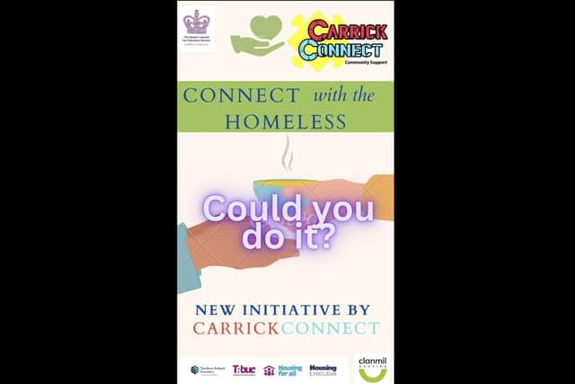 One of the group's upcoming projects is ‘Connect with the Homeless’, which will begin on October 17.  Photo: Carrick Connect