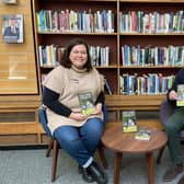 Matthew Bell (author) with Sian Cairns (Libraries NI District Officer)