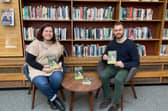 Matthew Bell (author) with Sian Cairns (Libraries NI District Officer)