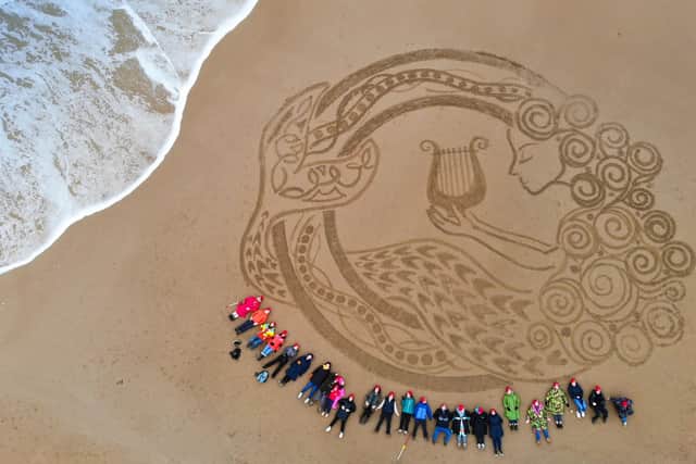 A giant sand art design will be created on Bamburgh Beach to mark the Coronation. Volunteers are welcome to help create the design
