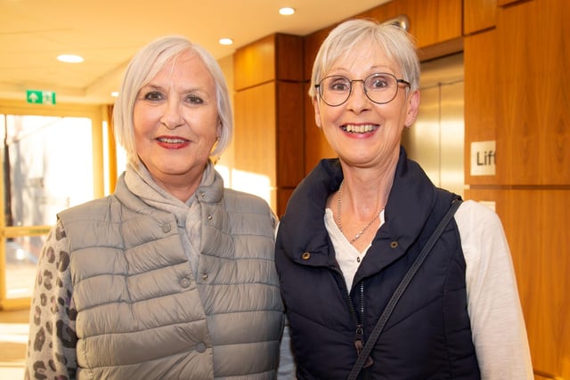 Sisters Joy Gillespie, left, and Florence Moffett pictured at the Portadown Male Voice Choir concert. PT16-229.