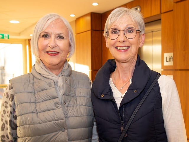 Sisters Joy Gillespie, left, and Florence Moffett pictured at the Portadown Male Voice Choir concert. PT16-229.