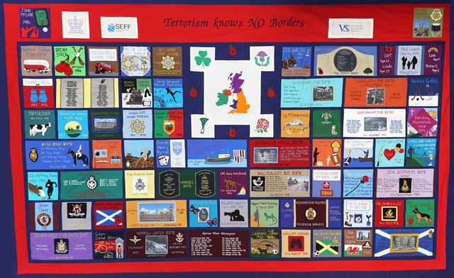 One of the quilts featured in the ‘Tribute to Innocents’ memorial exhibition.  Photo: Mid and East Antrim Borough Council