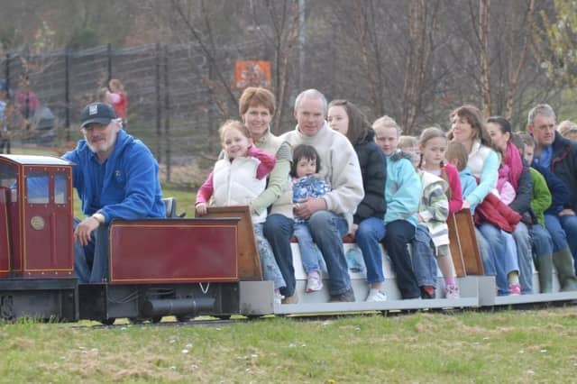 Enjoying a train ride through Carnfunnock on Easter Monday of 2007.