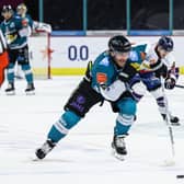 Belfast Giants’ J.J. Piccinich scoring against Dundee Stars during Wednesday night’s Elite Ice Hockey League game at the SSE Arena, Belfast.   Photo by William Cherry/Presseye