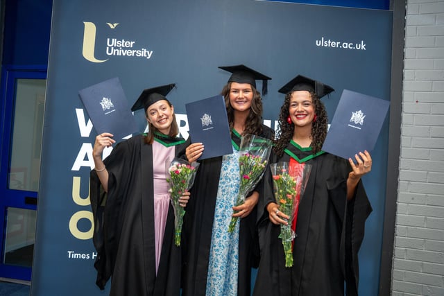 Ulster University graduates celebrating on Friday afternoon in Coleraine.
