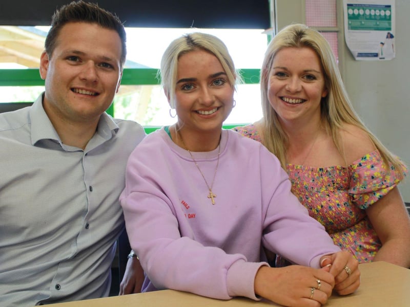 Kaitlyn celebrates her A’ Level results with her Dad, James a former student of the College, and mum, Sharlene. Kaitlyn a former pupil of Windmill IPS will progress to Queen’s University Belfast to study a BSc Hons Degree in Environmental Management with Professional Studies.
