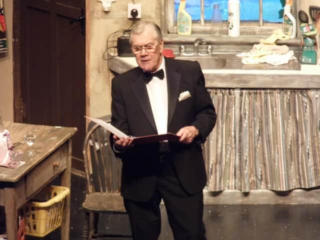 Adjudicator Keith Thompson giving his adjudication on the first night of Portadown Drama Festival.