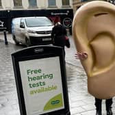 No, you don't need an eye test...that IS a giant ear in Coleraine Town Centre promoting Specsavers' free hearing tests