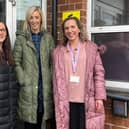 Carla Lockhart MP with ​youth workers Eimear and Sarah.