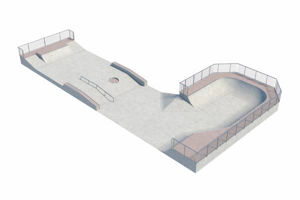 Design of the new skate park at Larne Town Park.  Image: Mid and East Antrim Borough Council