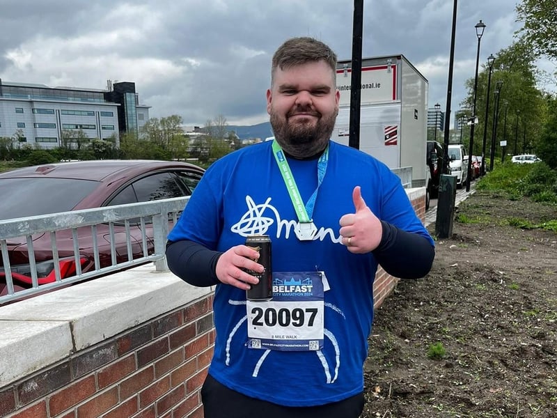 Karl Mitchell, who ran in aid of Mind mental health.