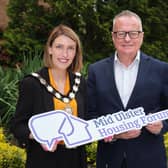 Chair of Mid Ulster District Council, Councillor Corá Corry pictured with Paddy Gray OBE, Professor of Housing at Ulster University, who will host the first Mid Ulster Housing Forum conference in Cookstown on Monday June 12.