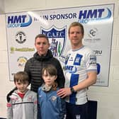 VANTRU has confirmed its sponsorship of Northern Ireland Football League (NIFL) championship side, Newry City Athletic Football Club’s senior team. The company’s Managing Director, Rory Mulvaney is pictured alongside Club captain, Ryan McGivern, who has led a lucrative career playing with Manchester City, Scottish side ‘Hibs’ and internationally for Northern Ireland. Also included in the photo are Rory’s sons, Jack and Rory junior.