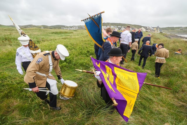The annual Orange Order parade in the Co. Donegal seaside village of Rossnowlagh.