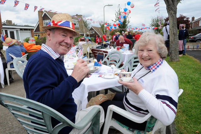 Residents of Kennedy Crescent in Gosport enjoy their street party which they held for the Queen's Diamond Jubilee. David Andrews and his wife Doreen Andrews.
Picture: Ian Hargreaves  (121941-19)