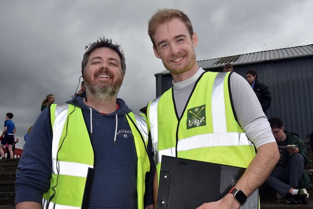 Regatta marshals, Roby Leighton, left, and Robb Morrow on duty at the Portadown regatta on Saturday. PT17-231.