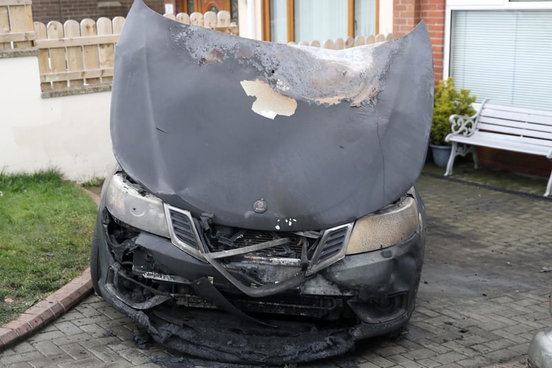 Police are appealing for witnesses and information after three vehicles were set on fire in Larne.