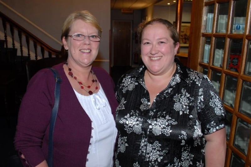 Jackie Maguire and Kerri Galway at the Olderfleet Larne Liverpool FC Supporters' Club dinner in the Highways Hotel in 2009.