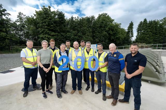 From left: Ciarán Fitzgerald McAdam, Will Gibson, Andrew McIlwaine (both NI Water) and Kieran O’Kane BSG. Credit: NI Water