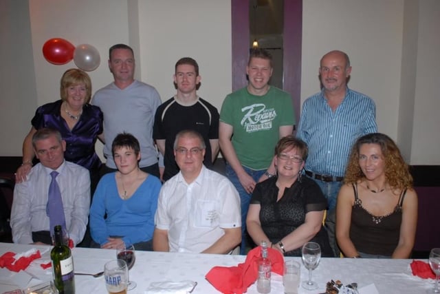 The top table at the Larne Ladies FC 2007 dinner in the Kiln.