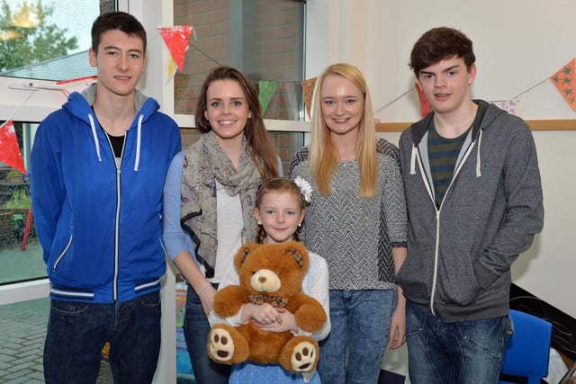 Natasha, Joseph and Jessica Wood are pictured with Reece McCleave and Sophie Rippon at the Roddensvale School summer fair in 2014. INLT 24-009-PSB