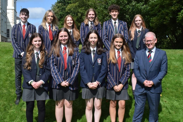 Pupils who attained all A*/A grades in their GCSE exams at Coleraine Grammar School.