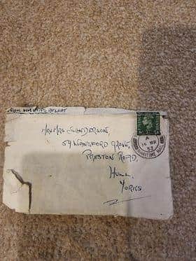 Ken's letter, which is stamped March 14,1953, was written on February 2, 1953, two days after the Princess Victoria disaster. Image courtesy of Connor Sanderson