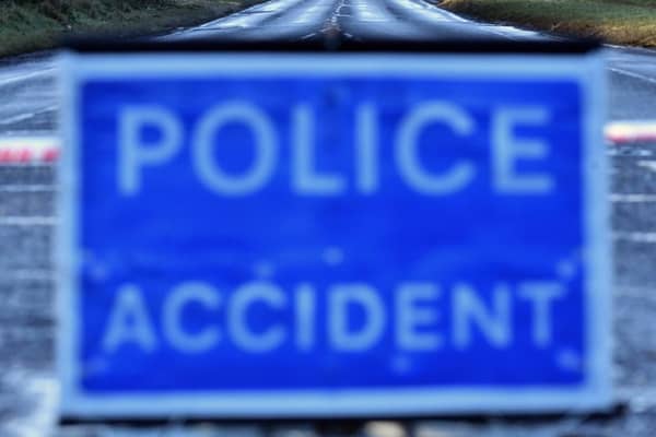 Emergency services are at the scene of a road crash in Lurgan, Co Armagh