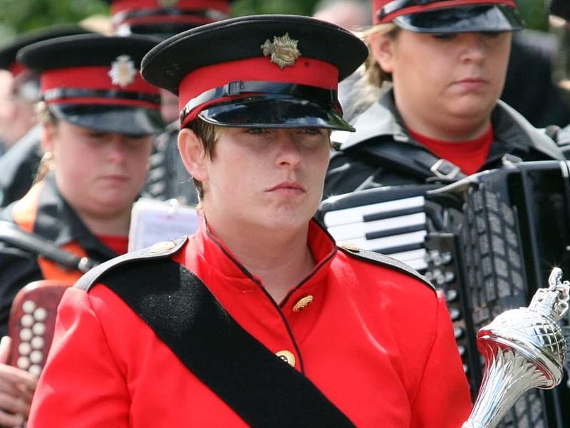 Dummigan Memorial Accordian Band at the start of the 12th day in Ballyclare. NT29-060FP